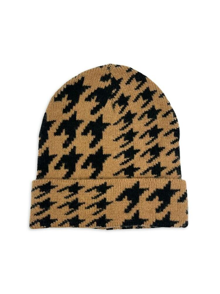 MARCUS ADLER Women's Houndstooth Beanie - Camel Cover