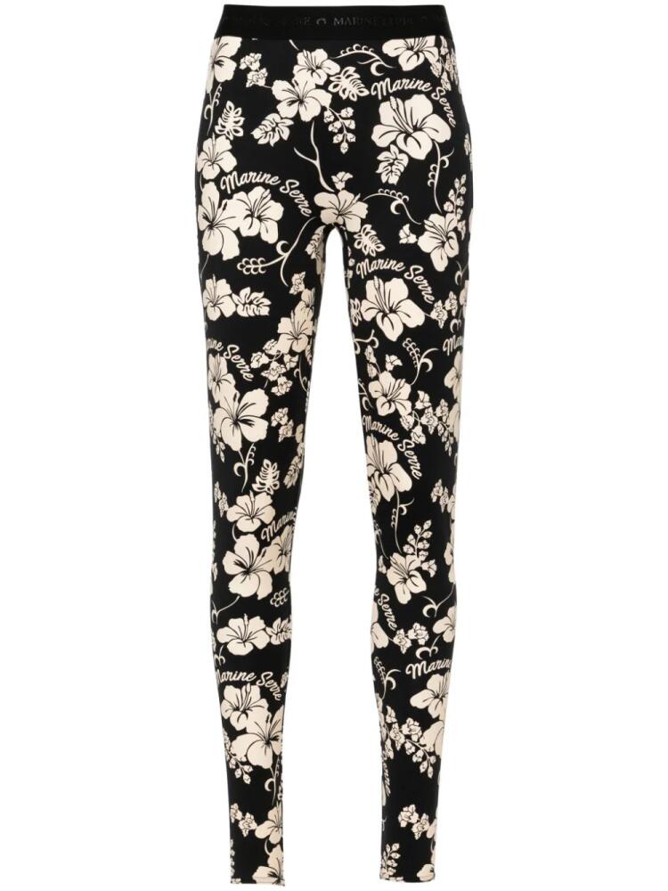 Marine Serre Regenerated floral-print leggings - Black Cover