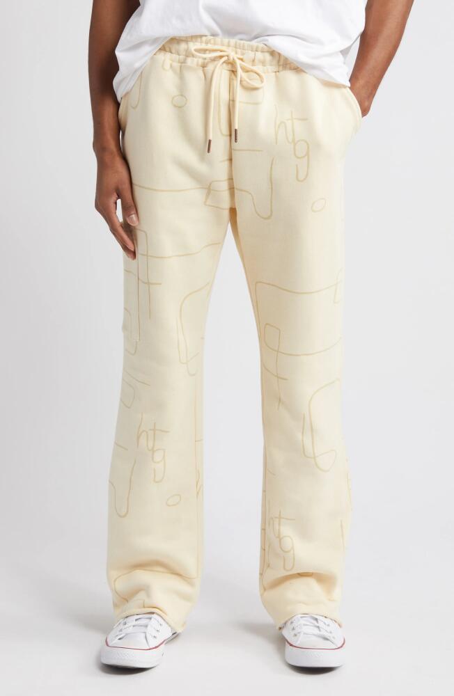 HONOR THE GIFT Geo Print Cotton Terry Pants in Bone Cover