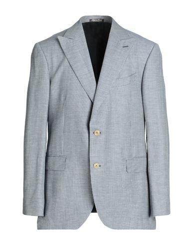 Pal Zileri Man Blazer Navy blue Wool, Linen Cover