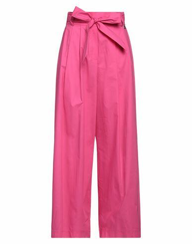 Mdm Mademoiselle Du Monde Woman Pants Fuchsia Viscose, Linen Cover