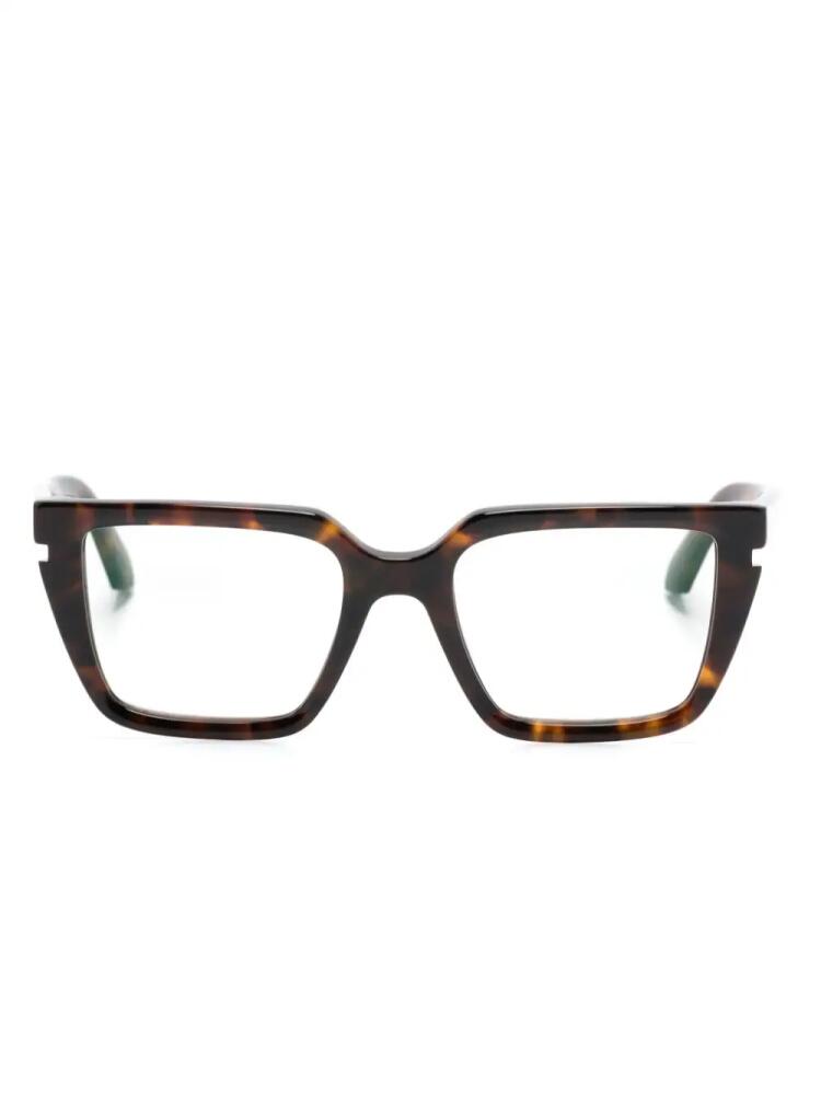 Off-White Eyewear Style 52 square-frame glasses - Brown Cover