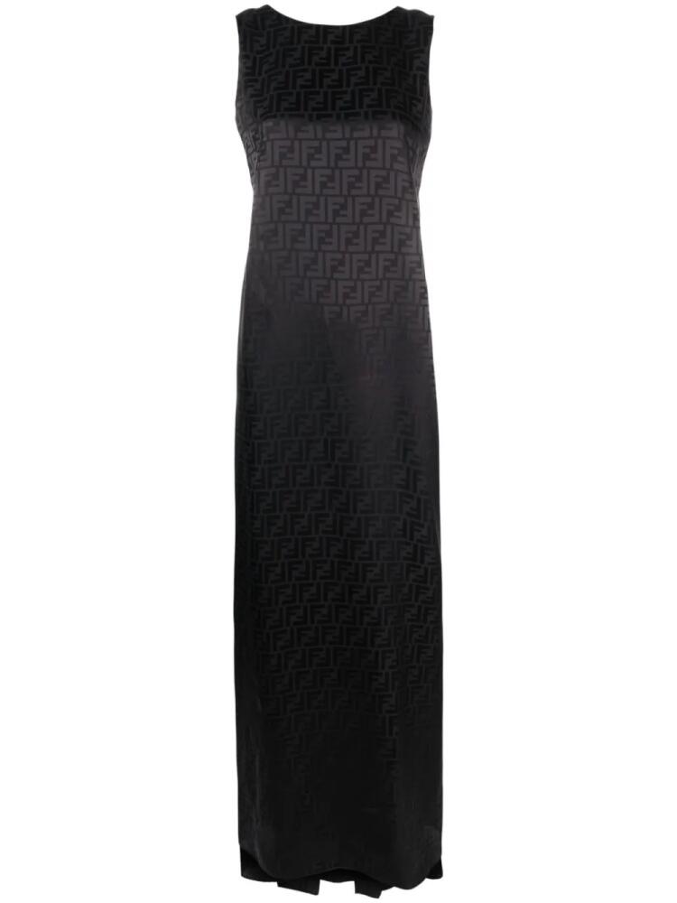 FENDI monogram silk maxi dress - Black Cover