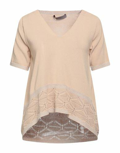 D. exterior Woman Sweater Sand Cotton, Polyamide, Linen, Polyester Cover