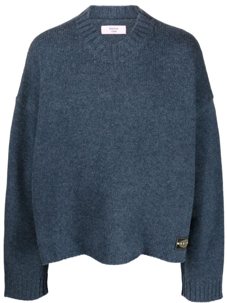 Martine Rose logo-patch knitted jumper - Blue Cover