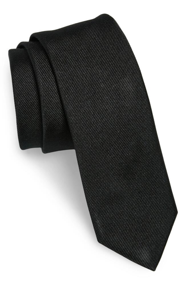 BOSS Solid Silk Skinny Tie in Black Cover