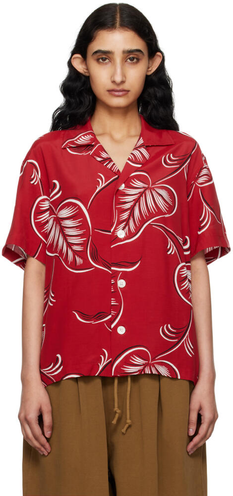 Bode Red Creeping Begonia Shirt Cover