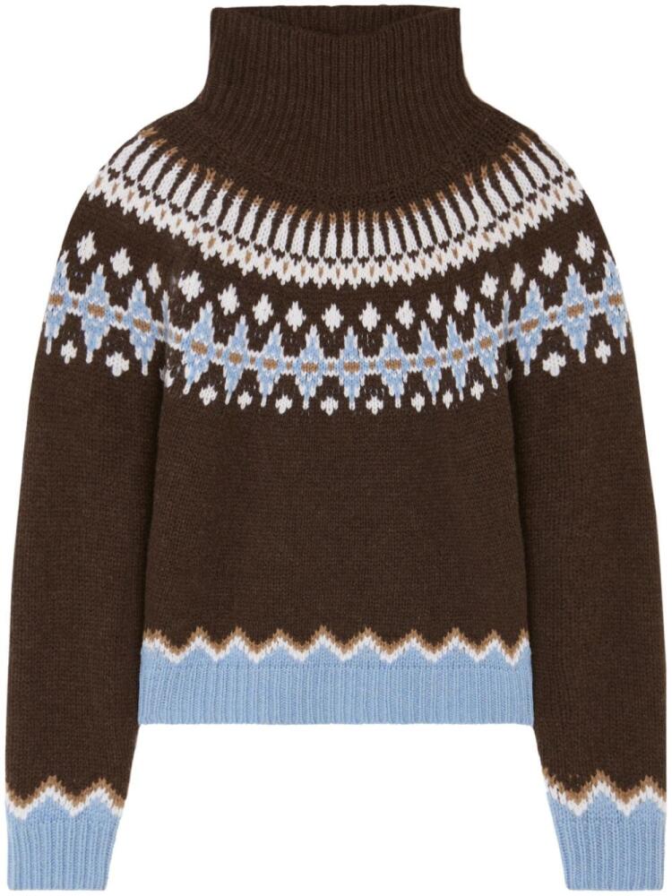 Alanui intarsia-knit high-neck jumper - Brown Cover