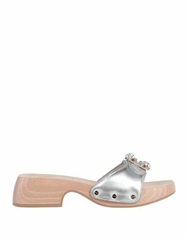 Roger Vivier Woman Mules & Clogs Silver Soft Leather Cover