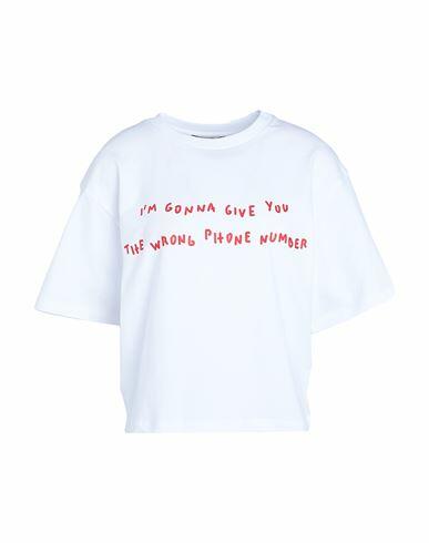 Max & co. Boxyclaim Collaboration With Pietro Terzini Woman T-shirt White Cotton, Elastane Cover