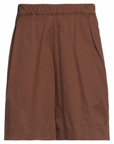 Rosé A Pois Woman Shorts & Bermuda Shorts Brown Cotton, Polyamide, Elastane Cover