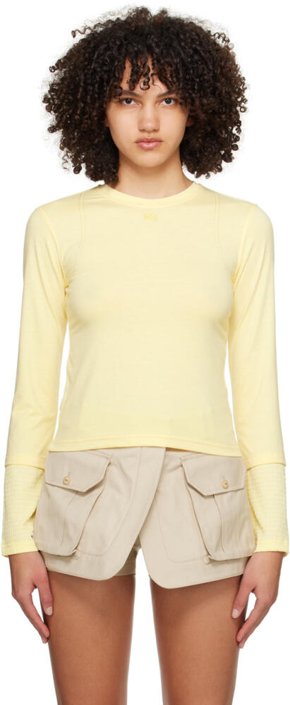 Kijun Yellow Wrinkle Block Long Sleeve T-Shirt Cover