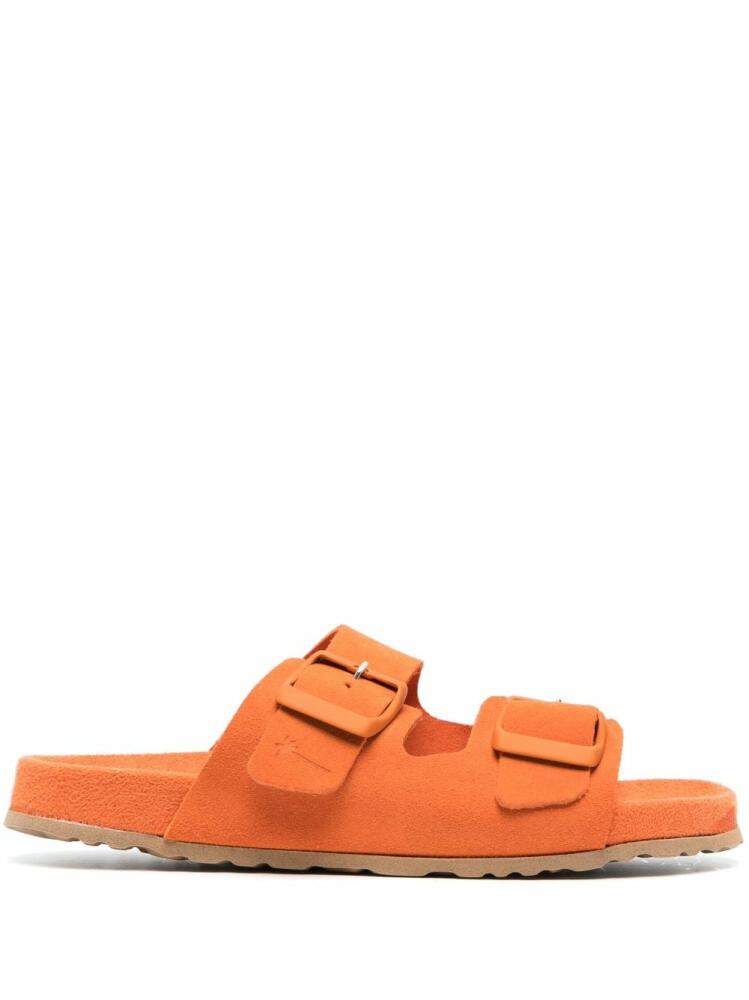 Manebi double-strap flat slides - Orange Cover