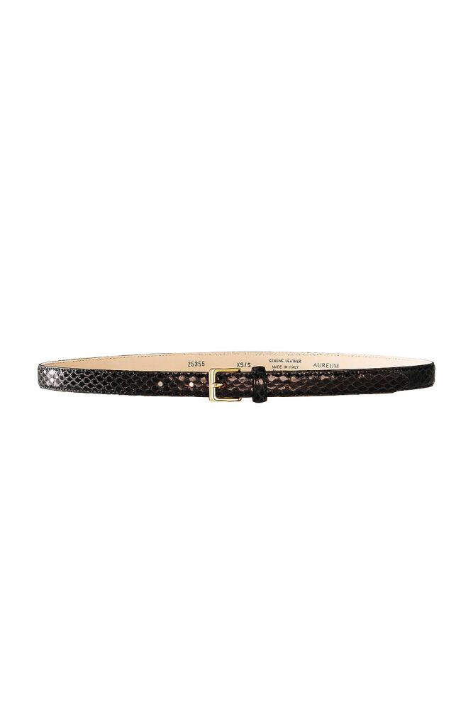 AUREUM Black Snake Embossed Belt in Black Cover