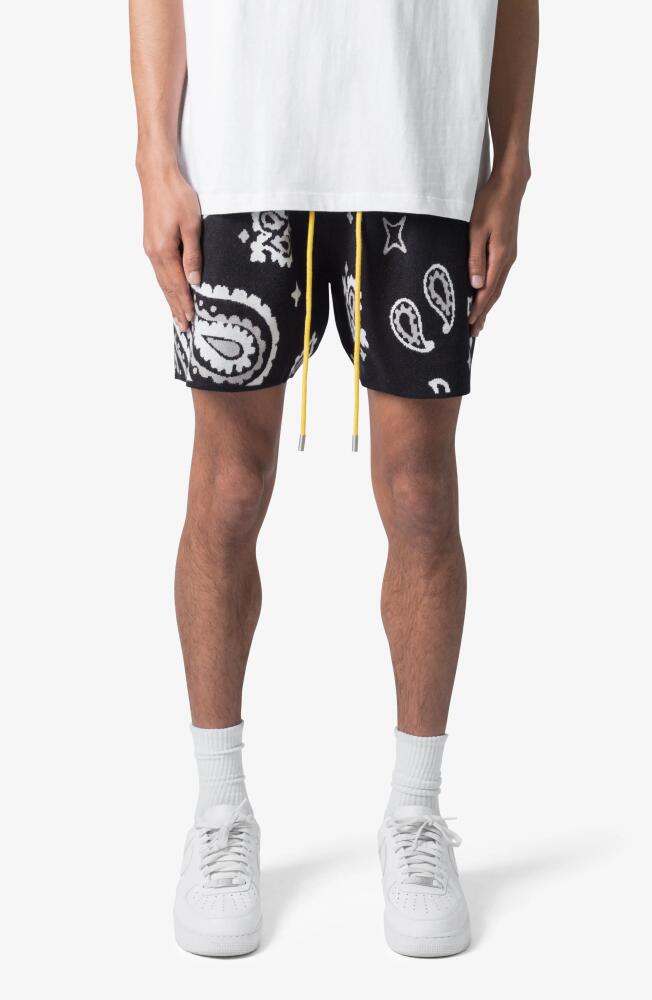 mnml Paisley Jacquard Knit Shorts in Black Cover