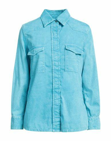 7 For All Mankind Woman Shirt Azure Cotton Cover