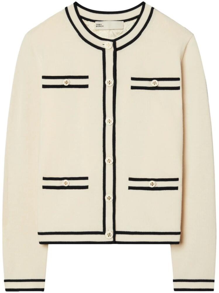 Tory Burch Kendra merino-wool cardigan - Neutrals Cover