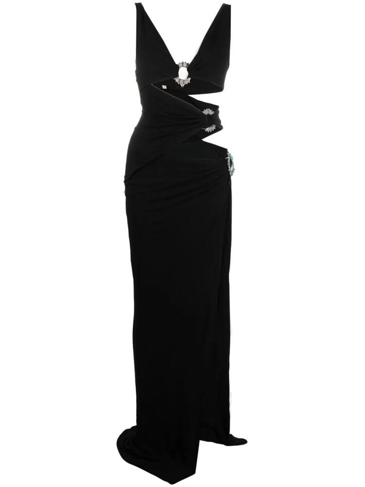 Roberto Cavalli cut-out side-slit gown - Black Cover