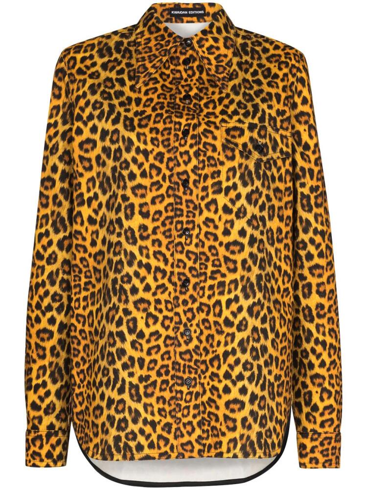 Kwaidan Editions leopard-print denim shirt - Yellow Cover