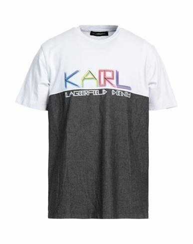 Karl Lagerfeld Man T-shirt White Cotton, Elastane Cover