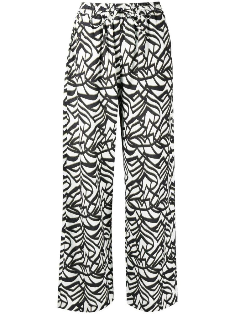 Bambah geometric-print wide-leg trousers - Black Cover