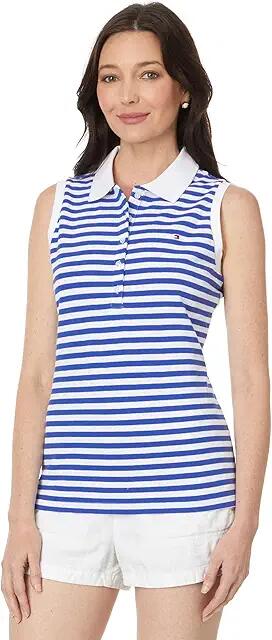 Tommy Hilfiger Sleeveless Stripe Polo (Provence Multi) Women's Clothing Cover