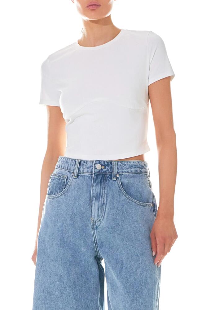 Grey Lab Crop Bustier T-Shirt in White Cover