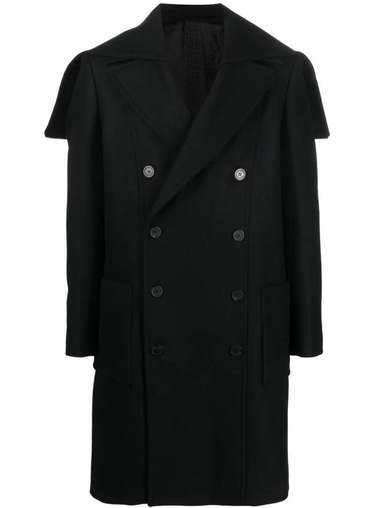 Balmain double breasted wool coat - Black Cover