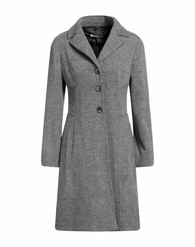 Biancoghiaccio Woman Coat Grey Acrylic, Polyethylene, Wool Cover