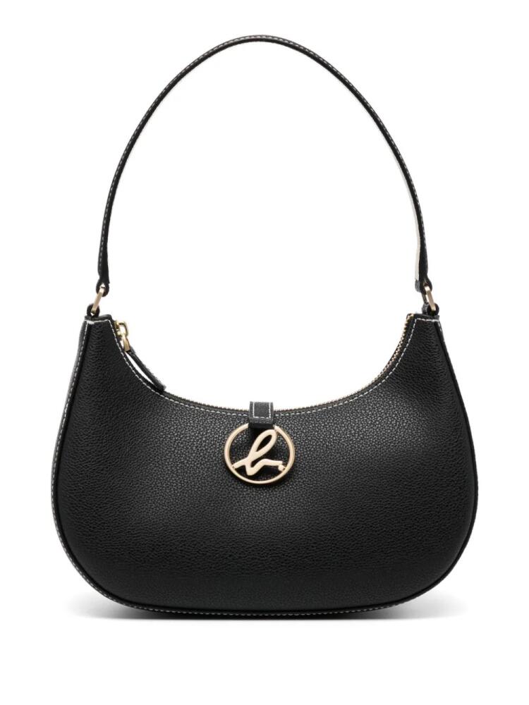 agnès b. logo-lettering leather shoulder bag - Black Cover