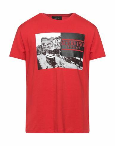 Ermanno Scervino Man T-shirt Red Cotton, Elastane Cover