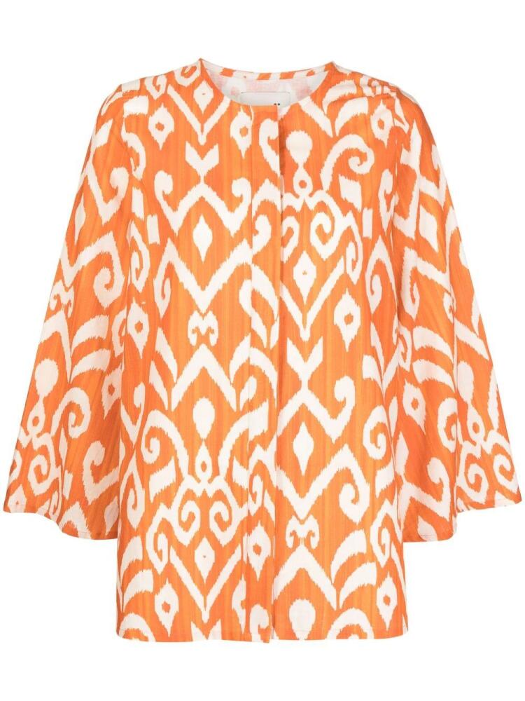 Bambah Linden geometric-print blouse - Orange Cover