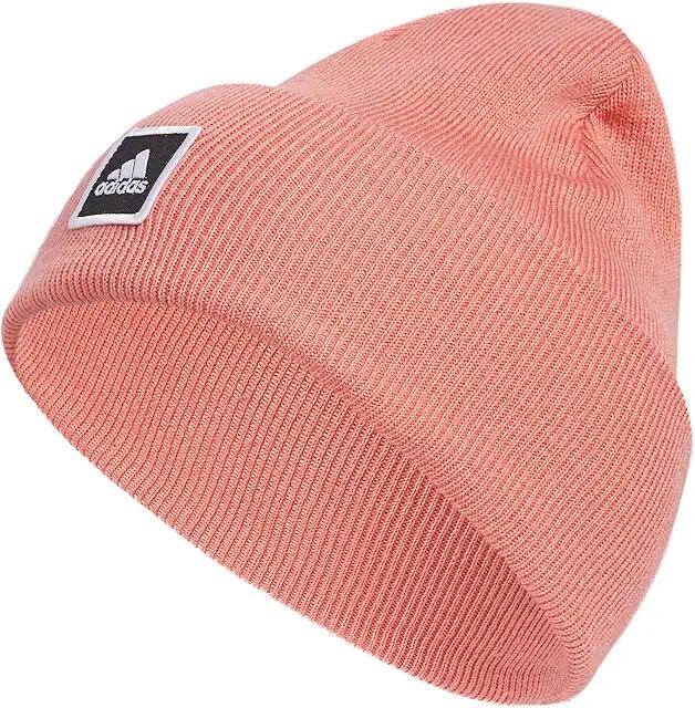 adidas Wide Cuff Fold Beanie (Wonder Clay/Black) Knit Hats Cover