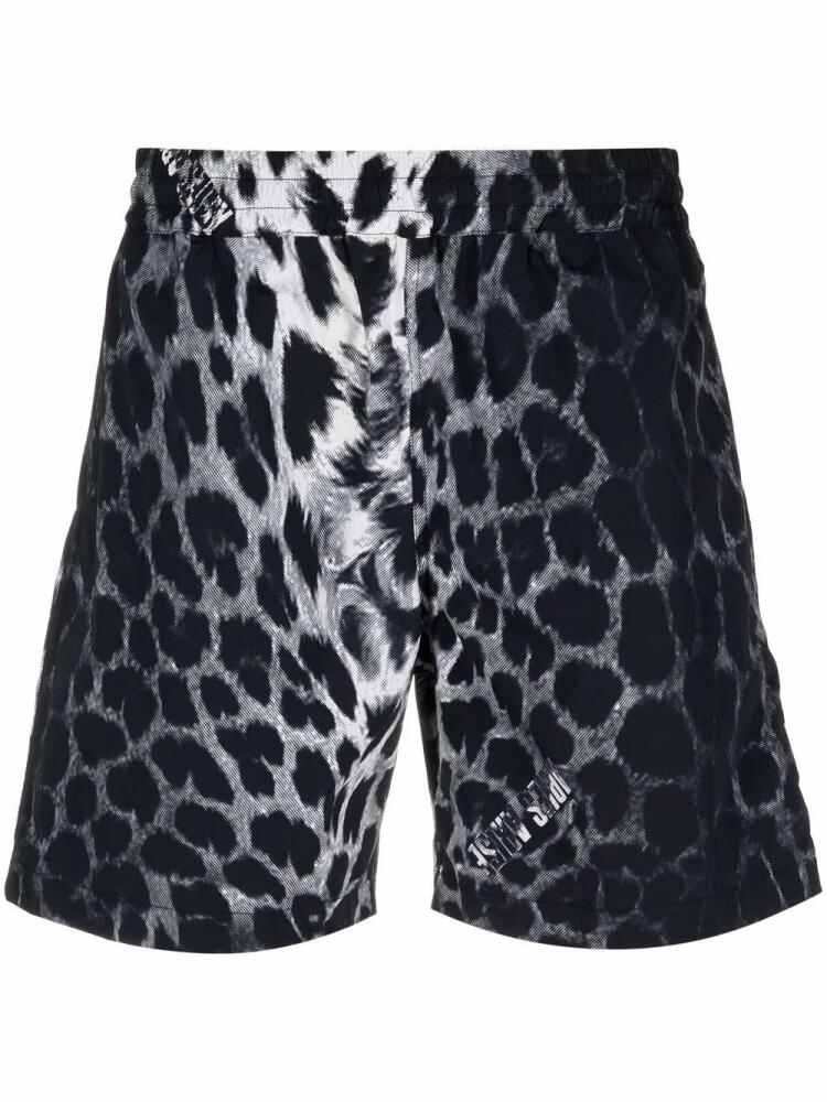 Aries animal-print elasticated-waist swim shorts - White Cover