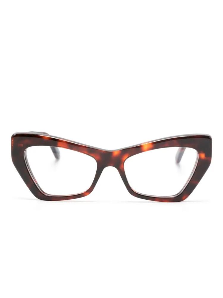 Balenciaga Eyewear tortoiseshell-detailed butterfly-frame glasses - Red Cover