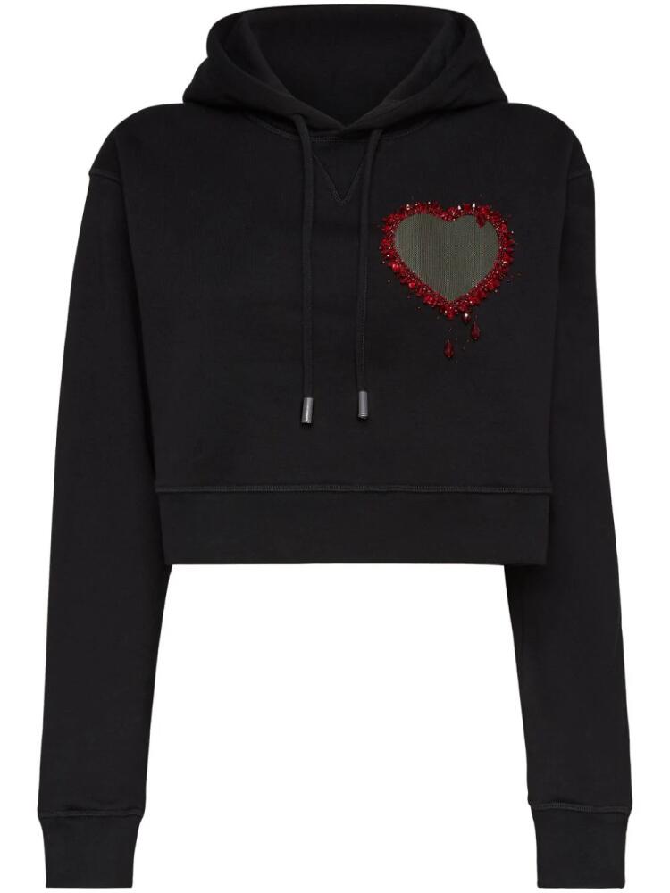 DSQUARED2 bead-embellished cotton hoodie - Black Cover