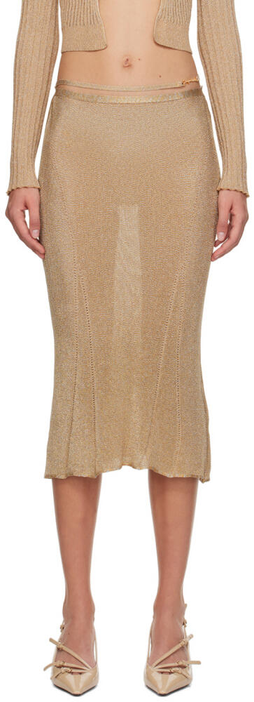 JACQUEMUS Gold Guirlande 'La Jupe Brilho' Midi Skirt Cover