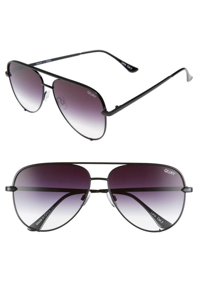 Quay Australia High Key 62mm Oversize Aviator Sunglasses in Black Fade To Clear Cover