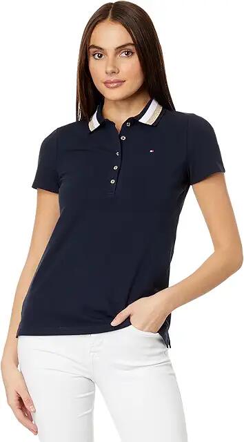 Tommy Hilfiger Short Sleeve Shine Polo (Sky Captain) Women's Clothing Cover