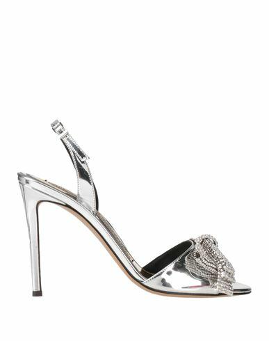 Alexandre Vauthier Woman Sandals Silver Textile fibers Cover