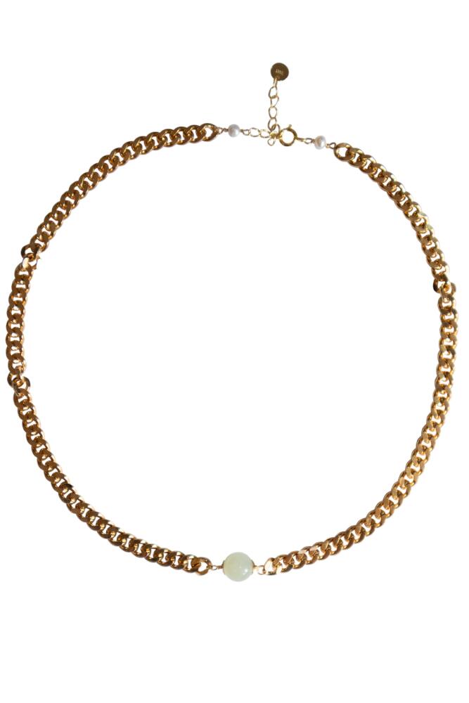 seree Charlotte Green jade gold chain necklace Cover