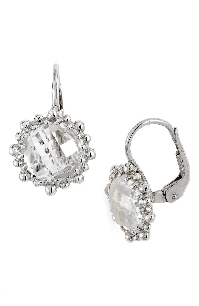 Anzie Dew Drop Snowflake White Topaz Drop Earrings in Silver Cover