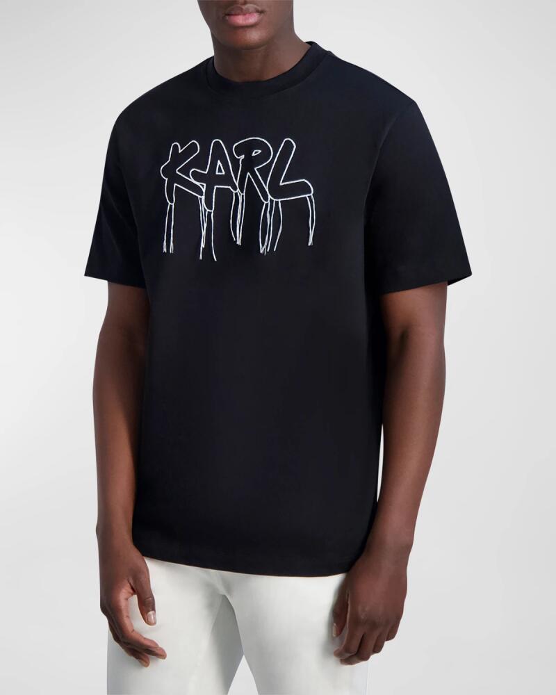 Karl Lagerfeld Paris Men's Fringe Karl Logo T-Shirt Cover