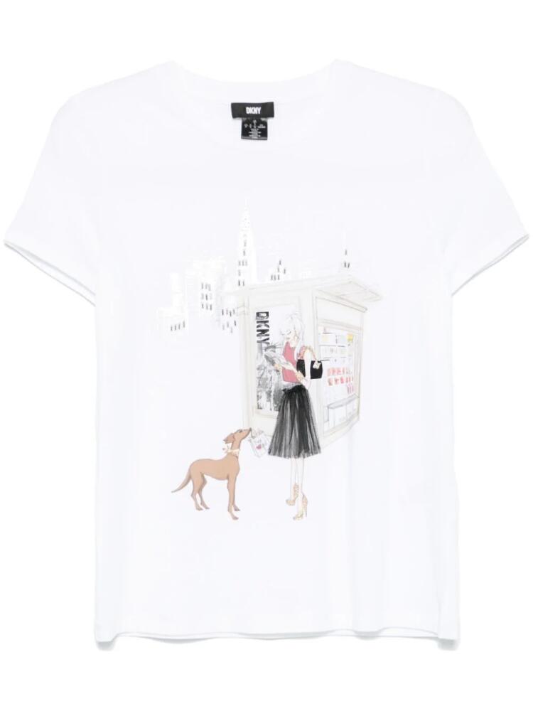 DKNY graphic-print T-shirt - White Cover