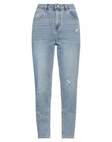 Take-two Woman Jeans Blue Cotton, Polyester, Elastane Cover