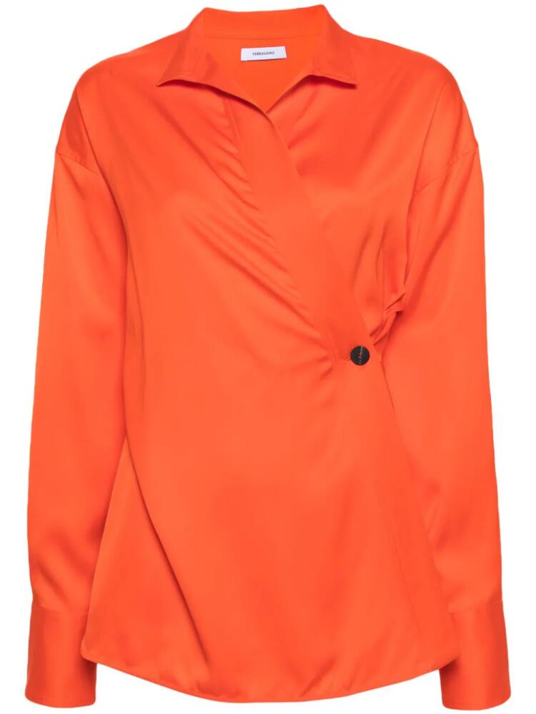 Ferragamo wrap-design blouse - Orange Cover