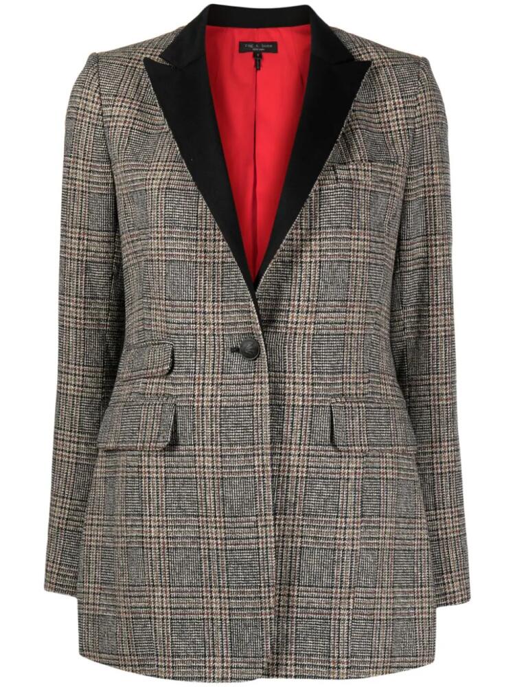 rag & bone plaid-check pattern single-breasted blazer - Brown Cover