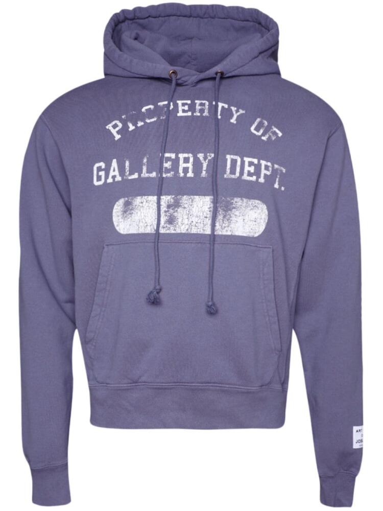 GALLERY DEPT. Property-print cotton hoodie - Blue Cover