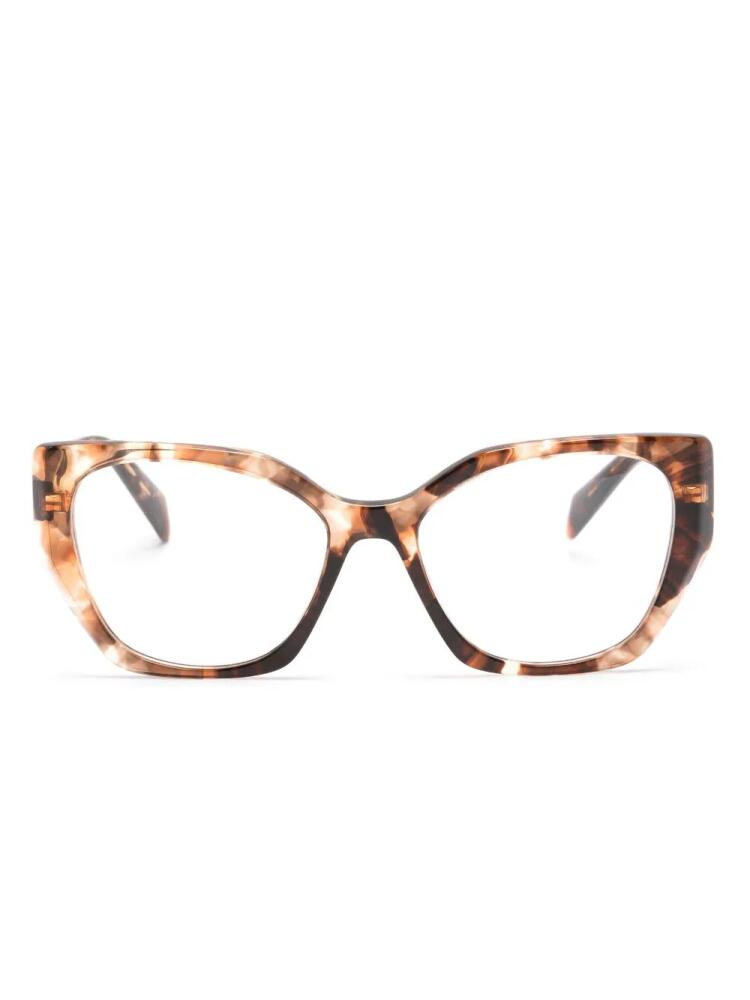 Prada Eyewear Prada Symbole cat-eye frame glasses - Brown Cover