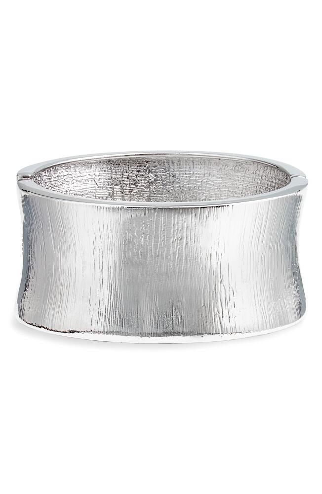 Nordstrom Textured Hinge Bracelet Cuff in Rhodium Cover